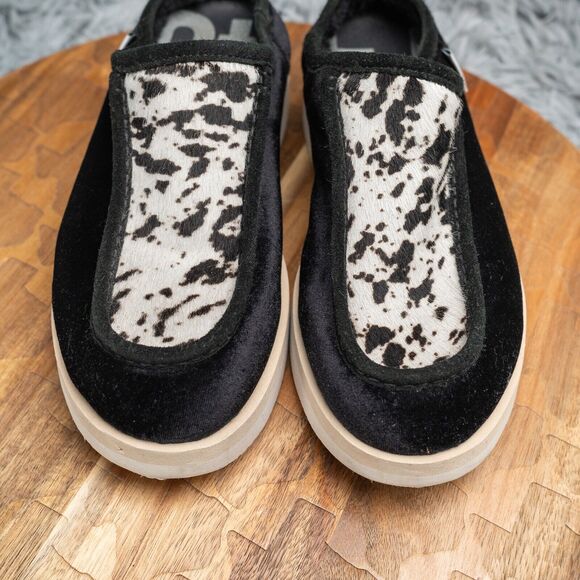 P448 Women’s Bubble Slip on Shoes in Black & Cowhide Print - Size EU 37/US7 - Picture 2 of 7